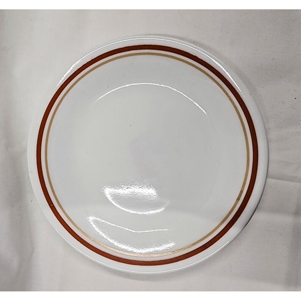 4 Vintage Bread/Dessert Plate Corelle Cinnamon Chestnut stripe by Corning 1980's